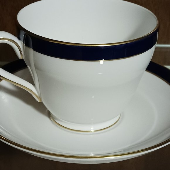 Spode Fine Bone China Consul Teacup and Saucer Cobalt Blue - Picture 7 of 7